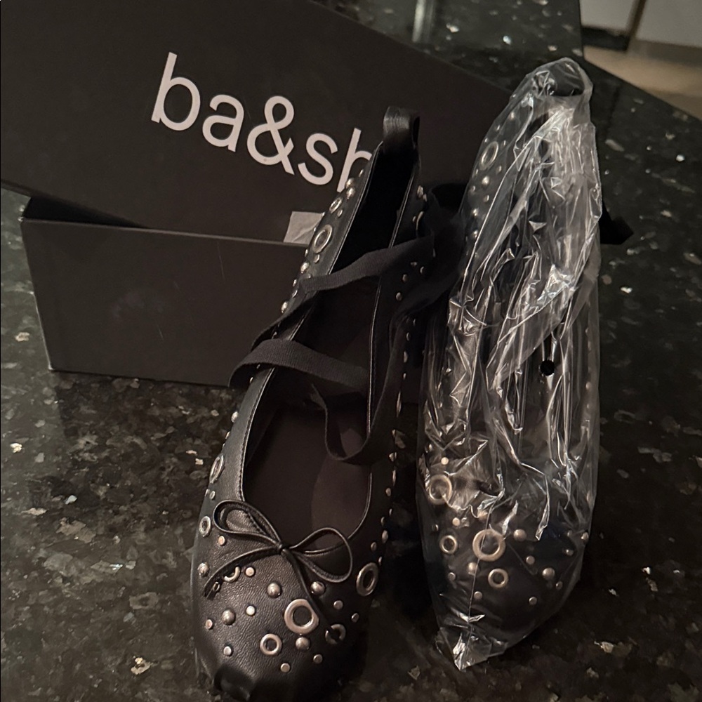 ba&sh Black Studded Women's Flats